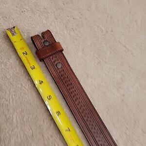 Leegin Embossed Leather Belt Men 40 Brown No BUCKLE USA Made 29707 Western
